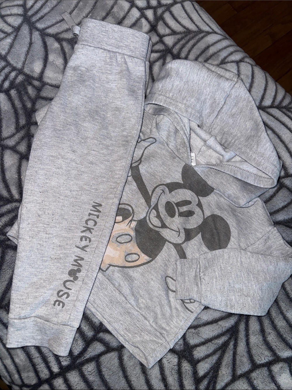 Kids 2T Grey Mickey Mouse Hoodie Sweatshirt + Joggers Outfit